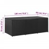 Zahradní úložný box polyratan 180 x 90 x 70 cm černý 46477