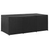 Zahradní úložný box polyratan 180 x 90 x 70 cm černý 46477