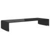 TV stolek / podstavec na monitor sklo černý 80x30x13 cm 244137