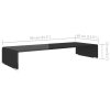 TV stolek / podstavec na monitor sklo černý 80x30x13 cm 244137