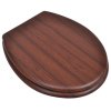 WC sedátko MDF s víkem jednoduchý design hnědé 140803