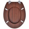 WC sedátko MDF s víkem jednoduchý design hnědé 140803