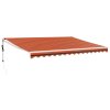 Automatická zatahovací markýza oranžová a hnědá 4 x 3 m 3154493