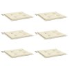 Podušky na zahradní židli 6 ks krémové 50x50x2 cm látka oxford 314043