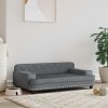 Pelíšek pro psy tmavě šedý 90 x 53 x 30 cm samet 171870