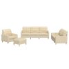 4dílná sedací souprava s poduškami krémová textil 3201252
