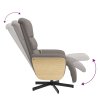Masážní polohovací křeslo s podnožkou taupe textil 356618