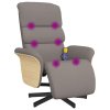Masážní polohovací křeslo s podnožkou taupe textil 356618