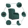 Elektrické zvedací polohovací křeslo tmavě zelené textil 3205346