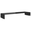TV stolek / podstavec na monitor sklo černý 100x30x13 cm 244139