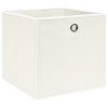 Úložné boxy 4 ks bílé 32 x 32 x 32 cm textil 288349