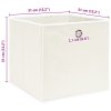 Úložné boxy 4 ks bílé 32 x 32 x 32 cm textil 288349