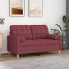 Dekorační polštáře 2 ks vínové Ø 15 x 50 cm textil 349507