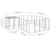 Psí kotec stříbrný 8,47 m² ocel 3082219