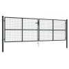 Pletivová zahradní brána pozinkovaná ocel 400 x 175 cm šedá 145778
