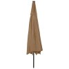 Zahradní slunečník s LED osvětlením 400 cm taupe 312533