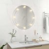 Nástěnné zrcadlo s LED osvětlením kulaté sklo 3078642
