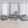 3dílná sedací souprava s polštáři světle šedá textil 3201786