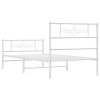 Kovový rám postele s hlavovým a nožním čelem bílý 90 x 200 cm 355327