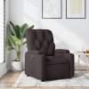 Polohovací křeslo tmavě hnědé textil 372484