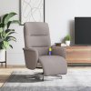 Masážní polohovací křeslo s podnožkou taupe textil 356578