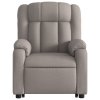 Zvedací masážní polohovací křeslo taupe textil 3205336