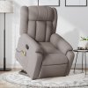 Zvedací masážní polohovací křeslo taupe textil 3205336
