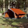 Kempingový stan pro 2 osoby šedý a oranžový nepromokavý 94361