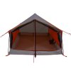 Kempingový stan pro 2 osoby šedý a oranžový nepromokavý 94361
