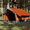 Kempingový stan pro 2 osoby šedý a oranžový nepromokavý 94361