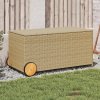 Zahradní úložný box s kolečky mix béžové 190 l polyratan 365327