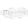 Psí kotec stříbrný 15,73 m² ocel 3082221