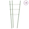 Opory pro zahradní rostliny se 3 kroužky 5 ks zelené 45 cm ocel 319372