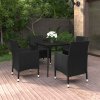 5dílný zahradní jídelní set s poduškami polyratan a sklo 3099734