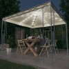 Altán se světelnými LED řetězy 300 x 300 cm krémový 3070338