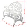 Zahradní lavice 100 cm litý hliník bílá 42167