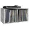 Úložný box na LP desky betonově šedý 71 x 34 x 36 cm kompozit 800121