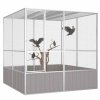 Ptačí klec šedá 213,5x217,5x211,5 cm pozinkovaná ocel 171552