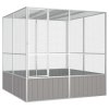 Ptačí klec šedá 213,5x217,5x211,5 cm pozinkovaná ocel 171552