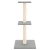 Škrabadlo pro kočky se sisalovými sloupky světle šedé 73 cm 172035