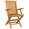 Zahradní židle s královsky modrými poduškami 8 ks masivní teak 3072899
