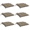 Podušky na židli 6 ks taupe 50 x 50 x 7 cm oxfordská látka 314922
