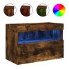 Nástěnná TV skříňka s LED osvětlením kouřový dub 60x30x40 cm 837191