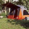 Kempingový stan kabinový pro 5 osob šedý a oranžový nepromokavý 94754
