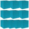 Úložné boxy 10 ks bledě modré 32 x 32 x 32 cm textil 288375