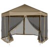 Šestihranný pop-up stan s bočnicemi 3,6 x 3,1 m taupe 220 g/m² 362013