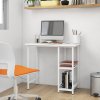 PC stůl bílý 80 x 40 x 72 cm MDF a kov 20555