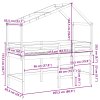 Patrová postel s žebříkem a střechou 80 x 200 cm borovice 3282066
