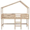 Patrová postel s žebříkem a střechou 80 x 200 cm borovice 3282066