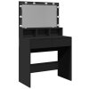 Toaletní stolek s LED černý 80 x 41 x 134,5 cm 848186